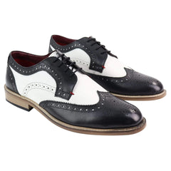 Mens Real Full Leather Gatsby Shoes Classic Leather 1920s Italian Smart Formal-TruClothing